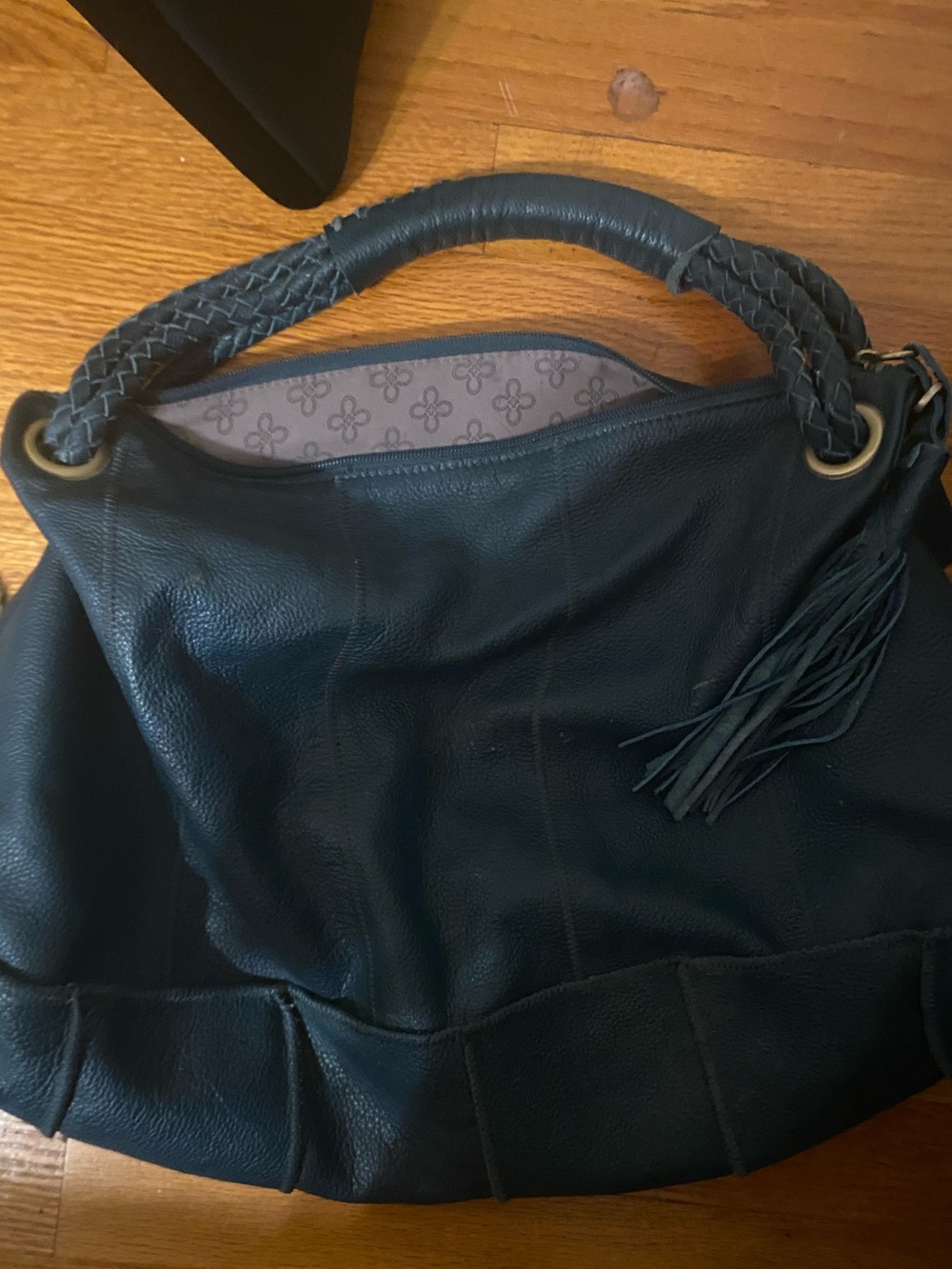 Teal Leather Hobo